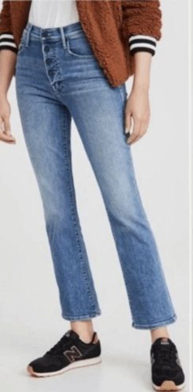 MOTHER The Pixie Insider Ankle Crop Jeans Medium Wash 27